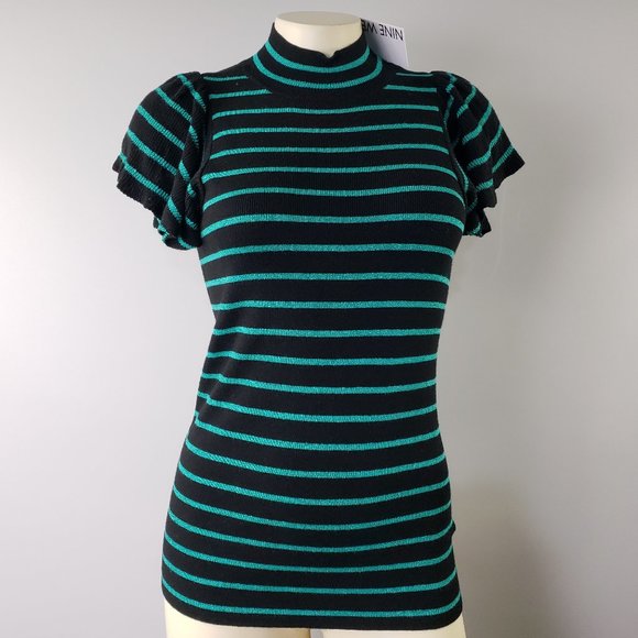 NWT Nine West Flutter short Sleeve Sweater Sizes XS  or S - Picture 2 of 9